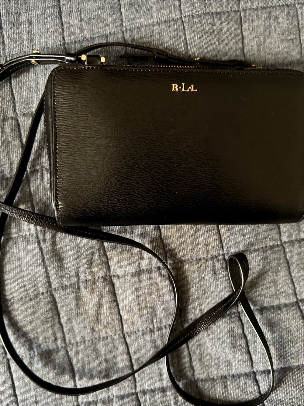 Lauren Ralph Lauren Black Slim Crossbody Wallet